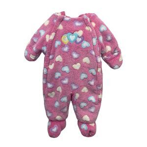 Bon Bebe Infant Girl's Bodysuit Pink Sherpa One Piece Winter Size 6-9 Month's